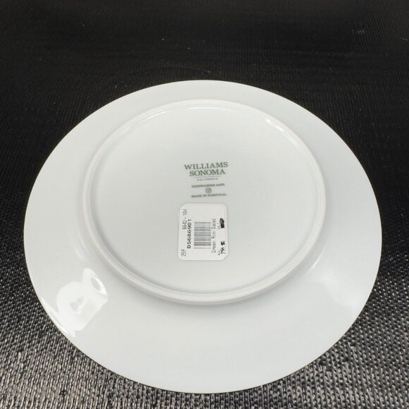 Williams Sonoma Garden Lattice Green Rim 8inch Plate Dish Set 2 New With Sticker - Picture 5 of 16